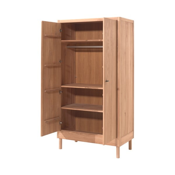 Otroška garderobna omara iz masivnega hrasta v naravni barvi 100x190x55 cm Forrest – Vipack-image-2