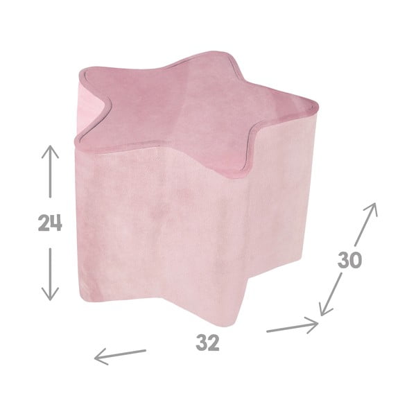 Svetlo rožnat žameten otroški tabure Lil Sofa – Roba-image-2