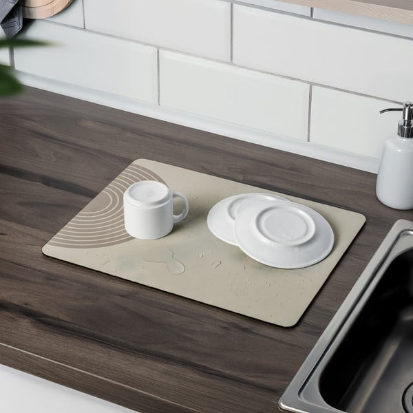Bež gumijasta odcejalna podloga 40x30 cm Dima – Wenko-image-2