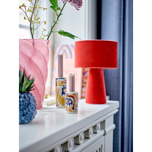 Rdeča namizna svetilka s tekstilnim senčilom (višina 30 cm) Emmie – Bloomingville-image-1