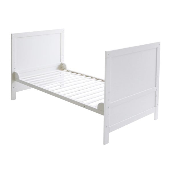 Bela otroška posteljica z ogrodjem za baldahin 70x140 cm – Roba-image-3