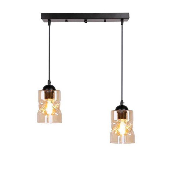 Črna viseča svetilka s steklenim senčnikom 10x44 cm Felis - Candellux Lighting-image-4