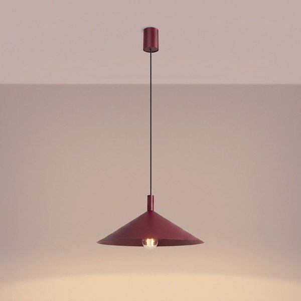 Bordo rdeča jeklena viseča svetilka ø 40 cm Zylo – Sollux-image-3
