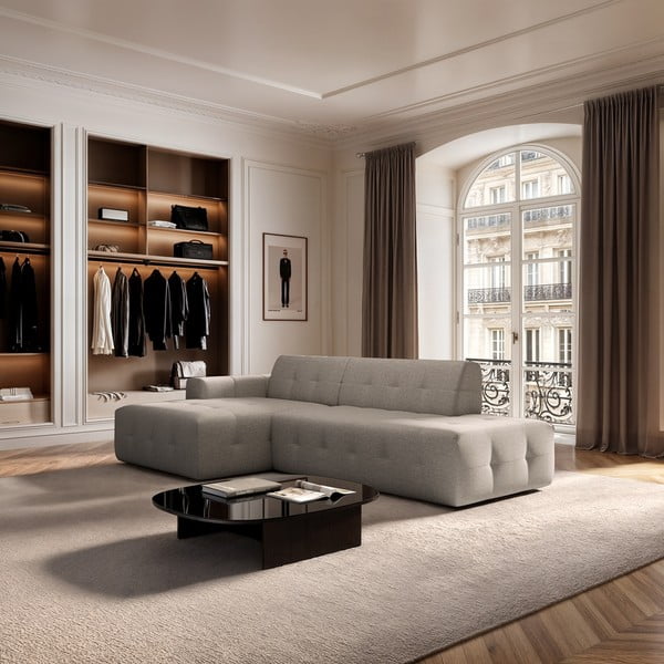 Svetlo rjava kotna sedežna garnitura (levi kot/z ležalnikom) Tuil – Rodier-image-1