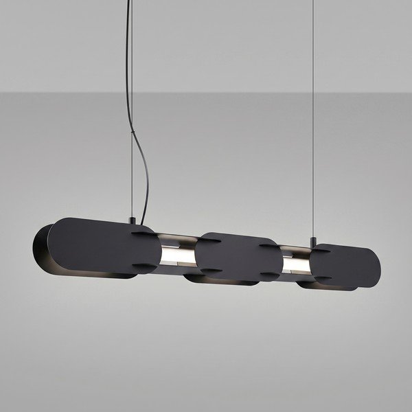 Črna kovinska LED viseča svetilka CHAIN – Thoro-image-1