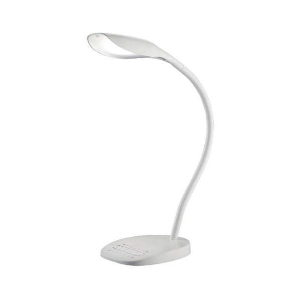 Bela namizna svetilka LED Trio Swan, višina 48 cm