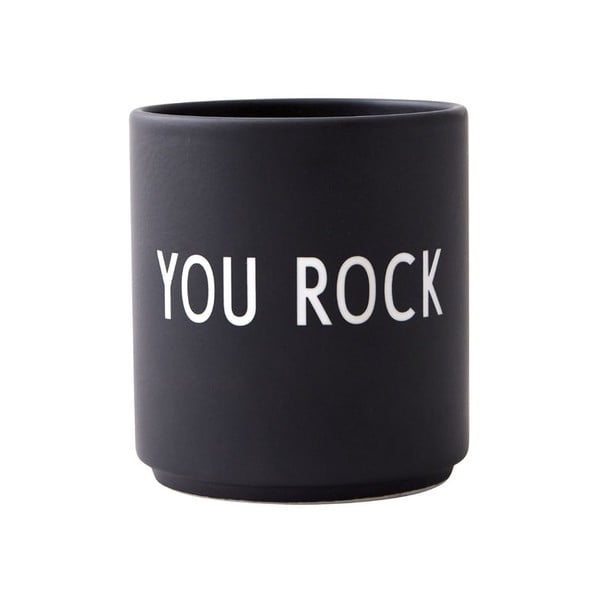 Črna porcelanasta skodelica 300 ml You Rock – Design Letters