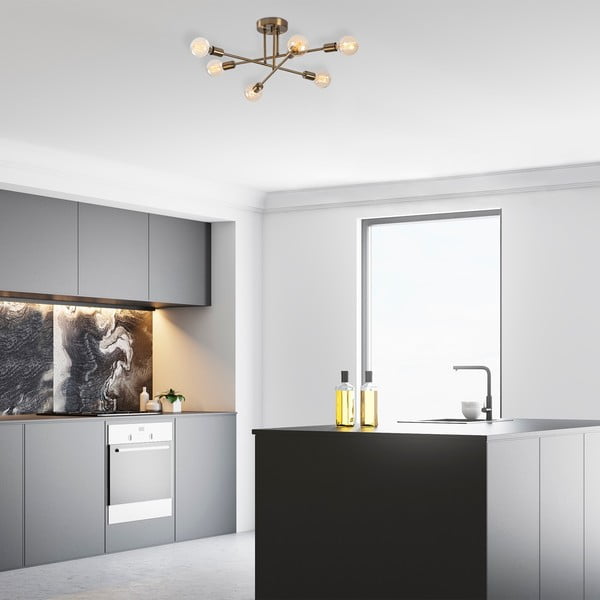 Stropna svetilka v zlati barvi 64x64 cm Flower – Opviq lights-image-1