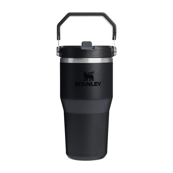 Črna termovka iz nerjavečega jekla 600 ml IceFlow™ Flip Straw 2.0 Tumbler Black – Stanley