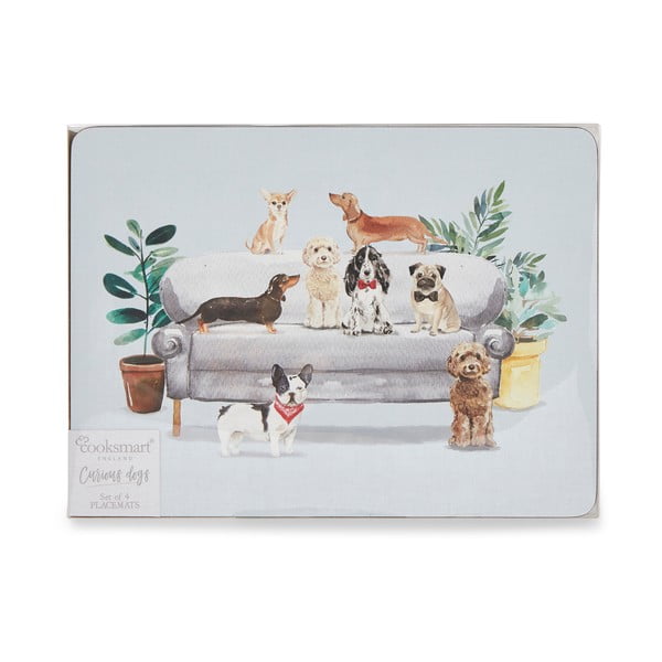 Pogrinjek iz plute 4 kos 21,5x29 cm Curious Dogs - Cooksmart ®-image-3