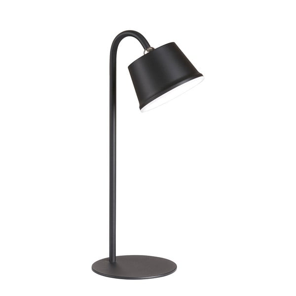 Črna LED namizna svetilka s kovinskim senčilom (višina 34 cm) Voet – Fischer & Honsel