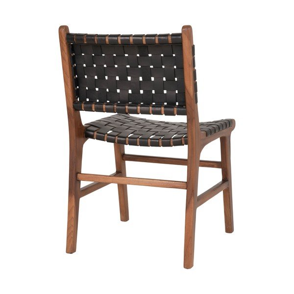 Črni/rjavi jedilni stoli iz masivnega tika v kompletu 2 ks Perugia – House Nordic-image-2