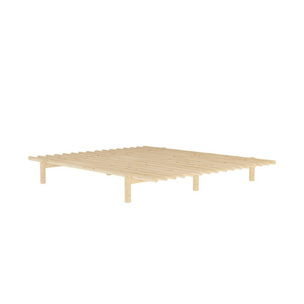 Zakonska postelja iz borovega lesa z letvenim dnom Karup Design Pace Natural, 180 x 200 cm