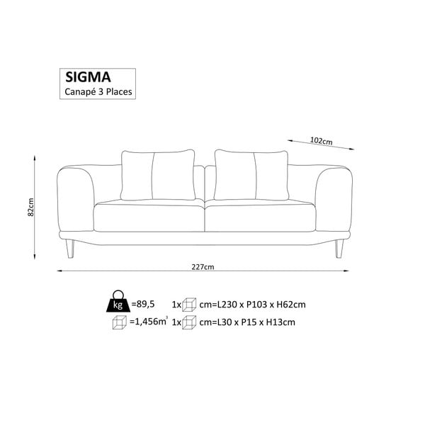 Črna trisedežna zofa Windsor & Co. Zofe Sigma-image-1