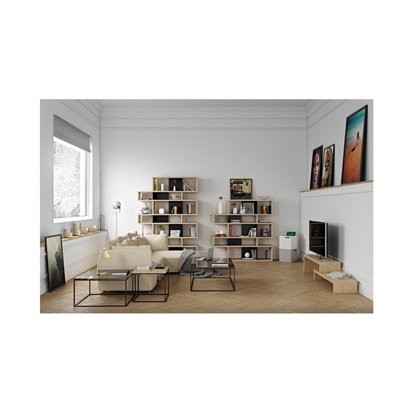 Rjava marmorna mizica s črnimi nogami TemaHome Gleam, 75 x 75 cm-image-3