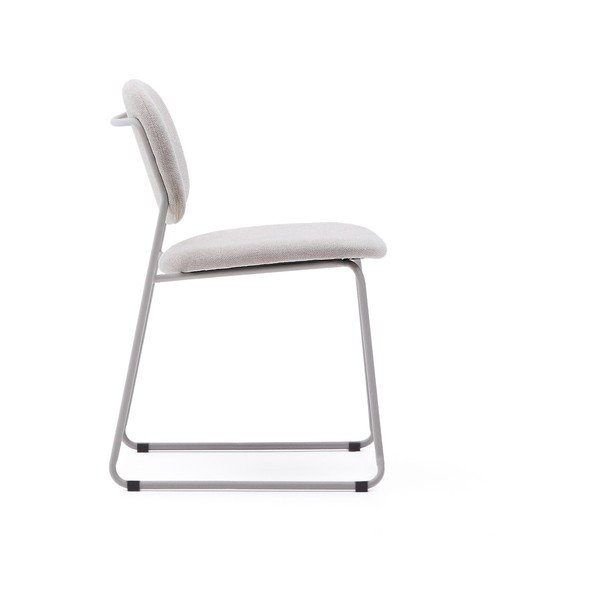 Bež kovinski jedilni stol z možnostjo nalaganja Meli – Kave Home-image-3