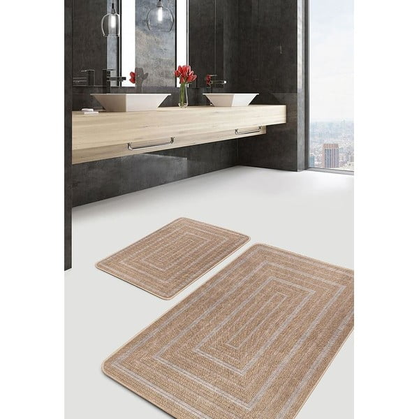 Rjave kopalniške preproge v kompletu 2 ks 60x100 cm – Mila Home-image-3