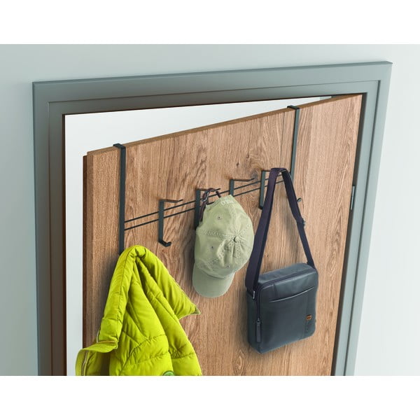 Črn kovinski obešalnik za vrata 45 cm Lava - Metaltex-image-1