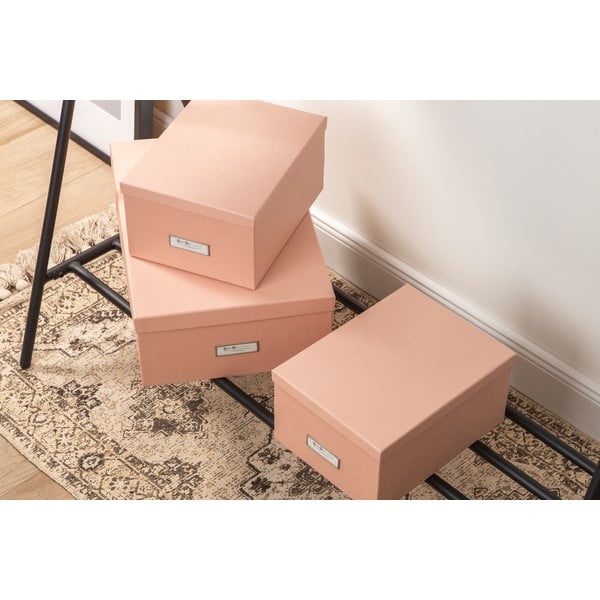 Kartonaste škatle za shranjevanje s pokrovom v kompletu 3 ks Inge – Bigso Box of Sweden-image-3