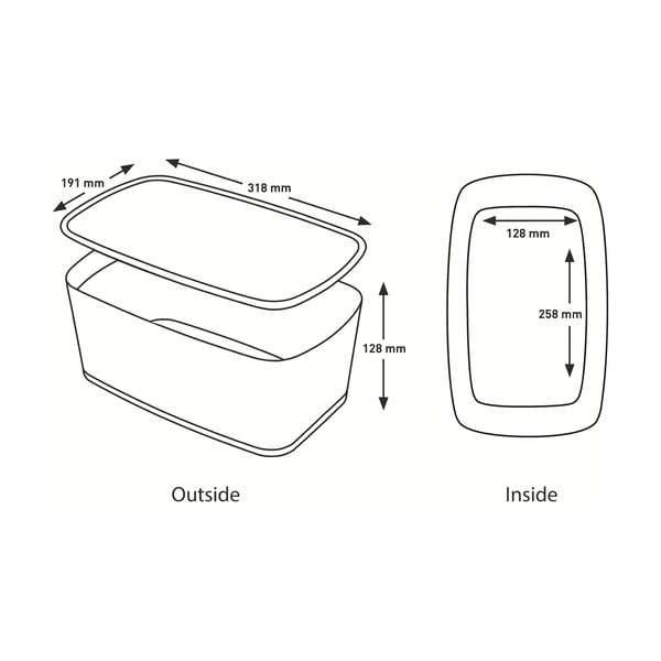 Bela škatla za shranjevanje s pokrovom Leitz Office, prostornina 18 l-image-4