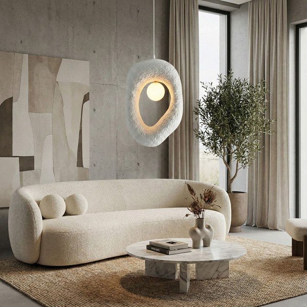 Bela kovinska viseča svetilka Lore – Opviq lights-image-4