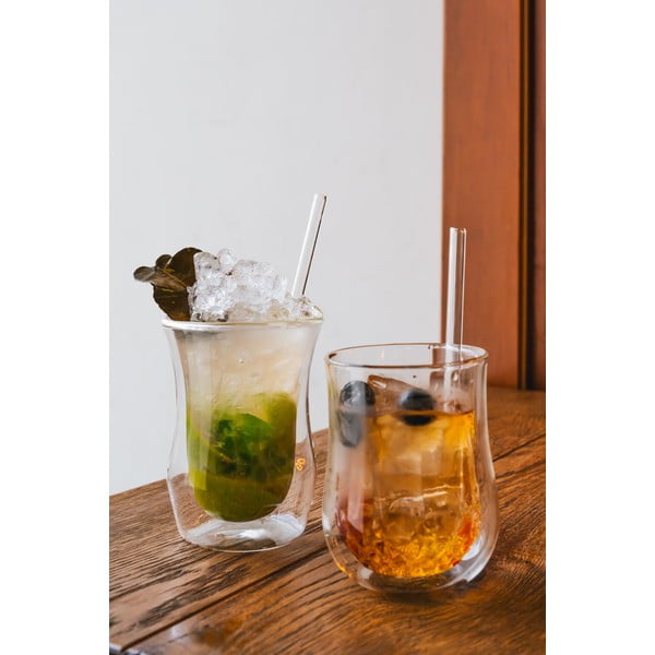 Komplet 6 steklenih slamic Vialli Design, dolžina 15 cm-image-1