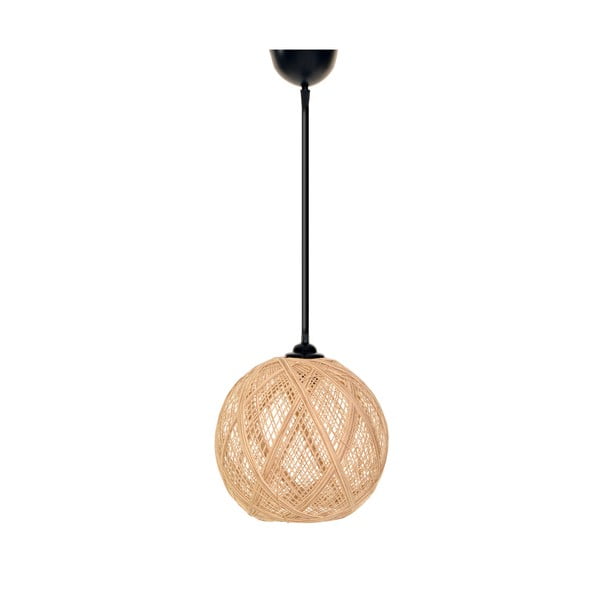 Črna/naravna viseča svetilka s senčilom iz jute ø 24 cm – Opviq lights