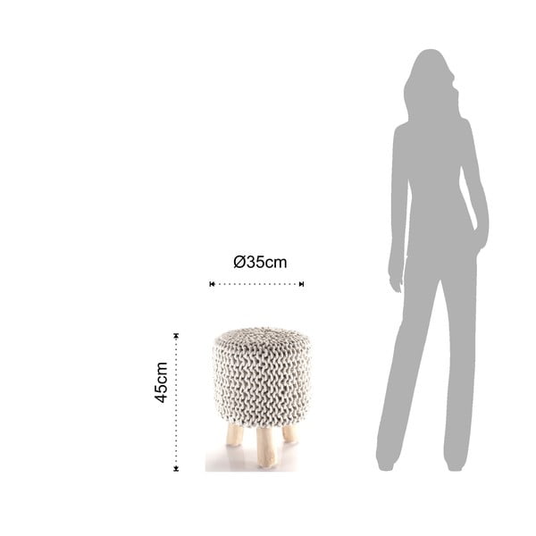 Kremni pleteni pouf Tomasucci Knit-image-1