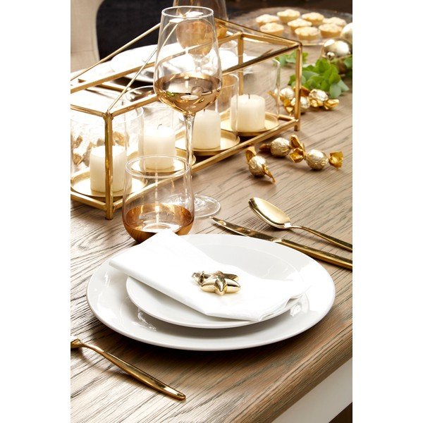 Komplet 4 kozarcev za vino z detajli v zlati barvi Premier Housewares Horizon-image-1