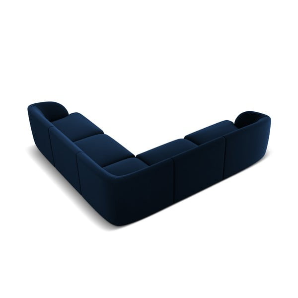 Modri žametni kotni kavč Miley - Micadoni Home-image-3