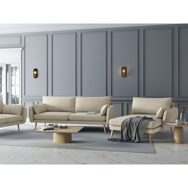 Bež ležalnik Kooko Home Lento, desni kot-image-1