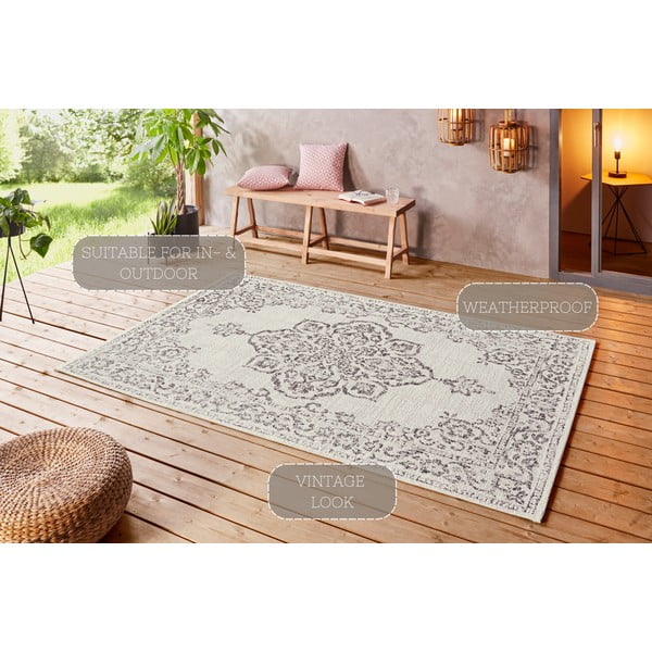 Siva in kremasta zunanja preproga NORTHRUGS Tilos, 120 x 170 cm-image-4