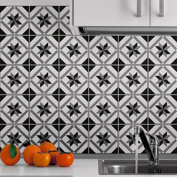 Komplet 30 stenskih nalepk Ambiance Azulejos Lucida, 15 x 15 cm-image-1