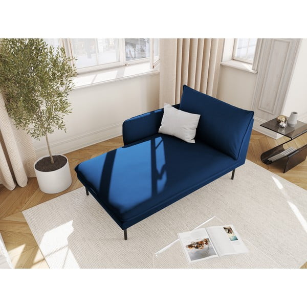 Modri žametni ležalnik (levi kot) Vienna - Cosmopolitan Design-image-1