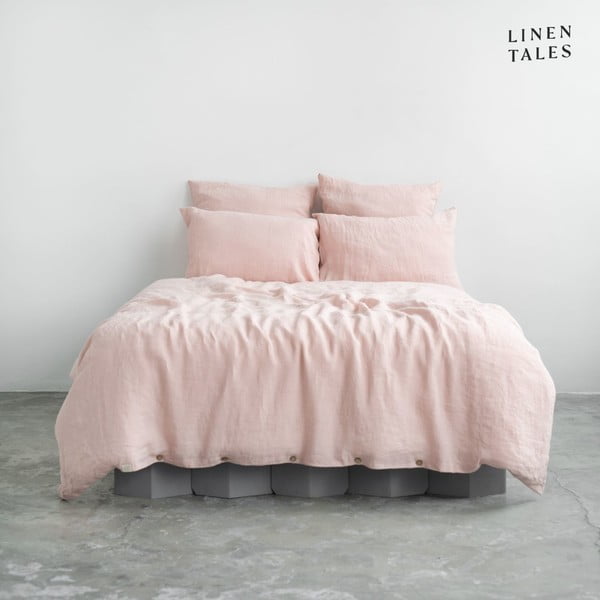 Svetlo rožnata podaljšana lanena posteljnina 165x220 cm – Linen Tales