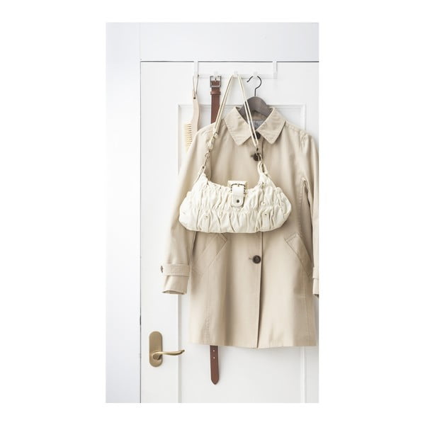 Bel kovinski obešalnik za vrata 30 cm Tower – YAMAZAKI-image-1