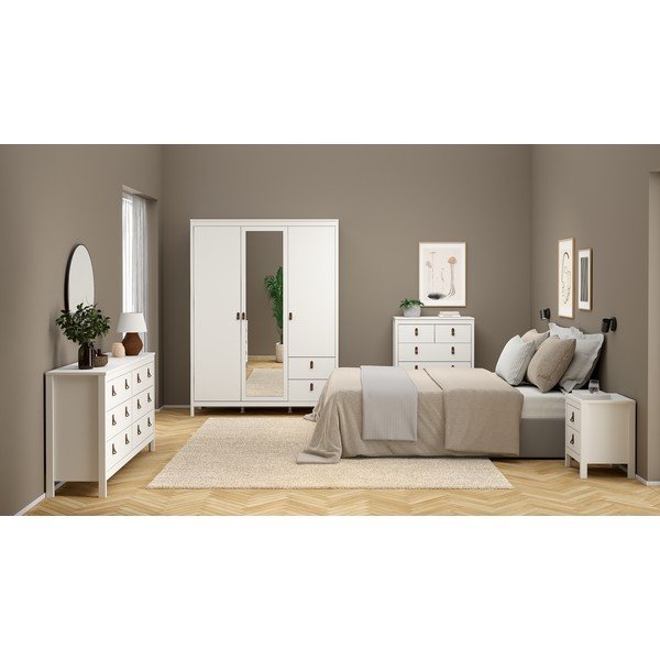 Bela garderobna omara z ogledalom 150x199x58 cm Madrid – Tvilum-image-4