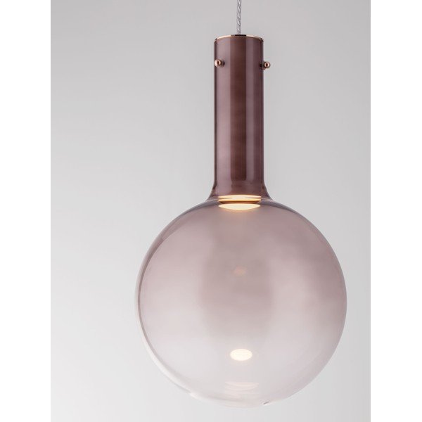 Rjava steklena LED zatemnitvena viseča svetilka ø 25 cm Nostos – Nova Luce-image-2