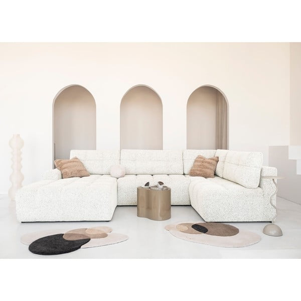 Kremno bela raztegljiva kotna sedežna garnitura s prostorom za shranjevanje (desni kot) Lulu – Miuform-image-2