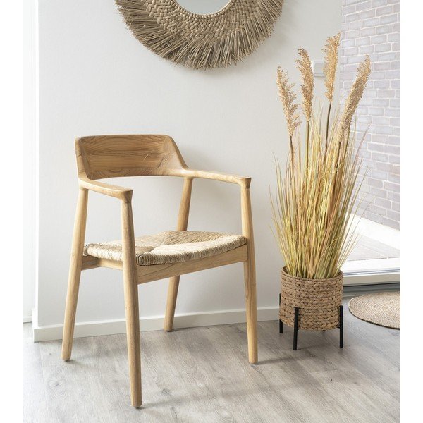 Jedilni stol z nasloni za roke iz masivnega lesa v naravni barvi Getafe – House Nordic-image-1