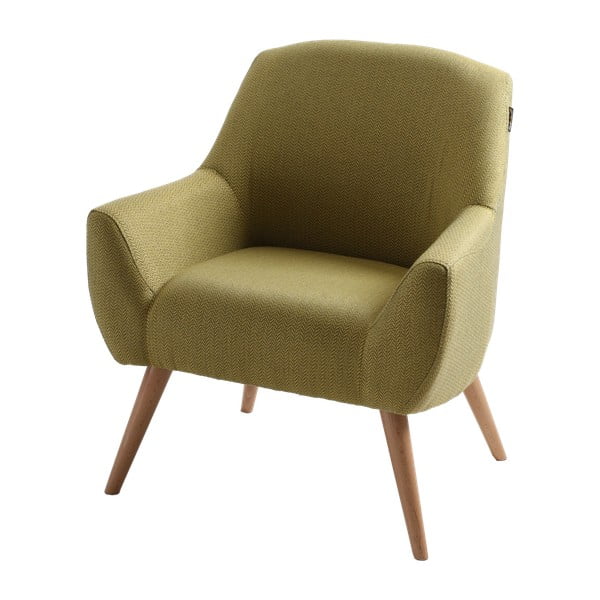 Zeleno-rumen fotelj Custom Form Betty