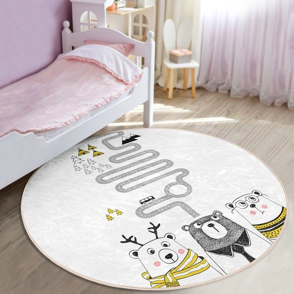 Bela otroška preproga ø 100 cm Comfort – Mila Home-image-1