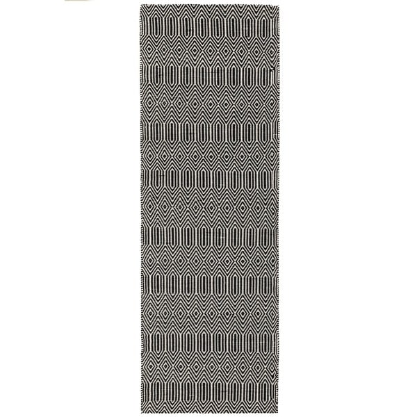 Črna volnena preproga 66x200 cm Sloan – Asiatic Carpets