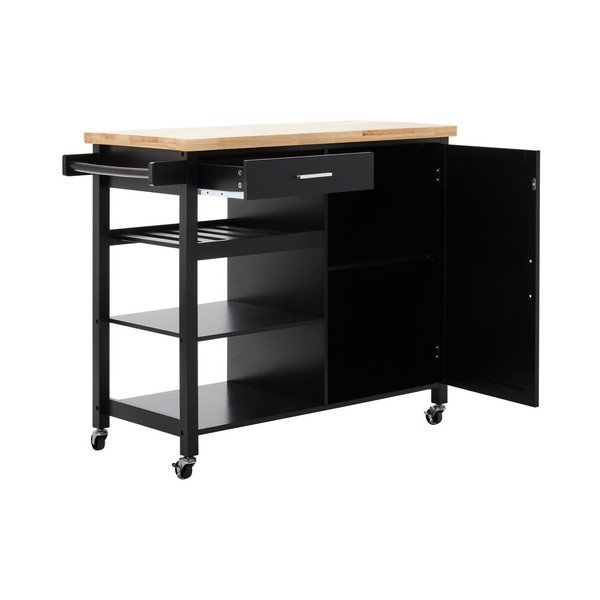 Kuhinjski otok na kolesih iz masivnega kavčukovca 48x105 cm Frankfurt – Premier Housewares-image-4