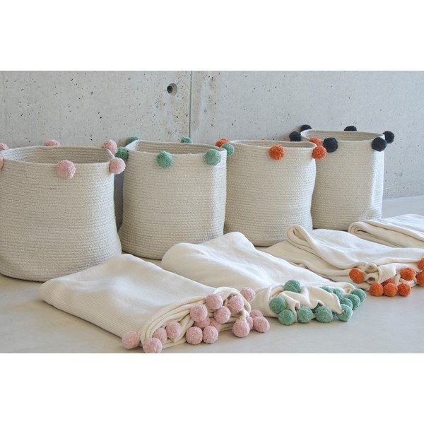 Kremno bela tekstilna otroška škatla za shranjevanje ø 30x30 cm Bubbly – Lorena Canals-image-3