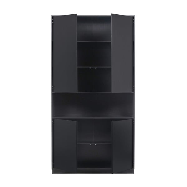 Črna modularna knjižna polica iz masivnega bora 340x210 cm Finca – WOOOD-image-4