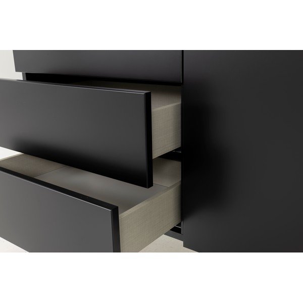 Črna/naravna visoka komoda v orehovem dekorju 120x133 cm Plain – Tenzo-image-1