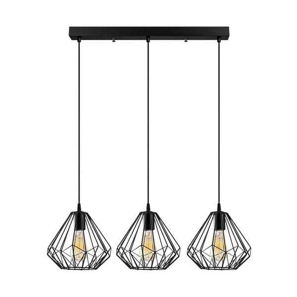 Črna viseča svetilka s kovinskim senčilom Diamond – Opviq lights