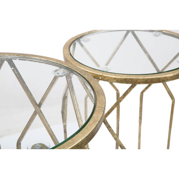 Okrogle stranske mizice s stekleno mizno ploščo v kompletu 3 ks ø 32 cm Tunisi – Mauro Ferretti-image-3