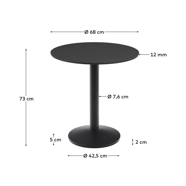Kovinska okrogla vrtna miza 68x68 cm Esilda – Kave Home-image-4